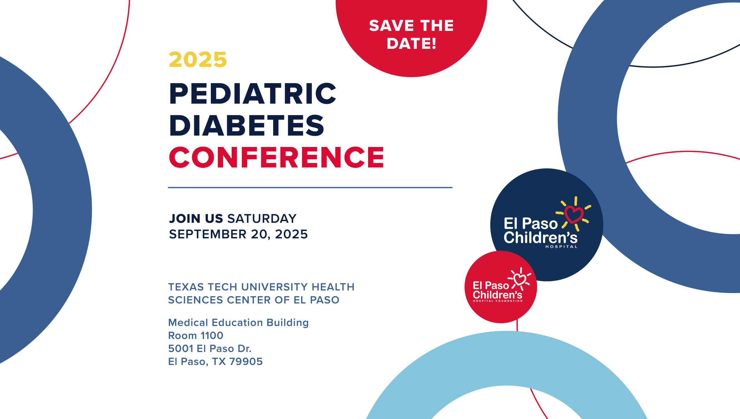 Save the date! 2025 Pediatric Diabetes Conference. Join us Saturday September 20, 2025.